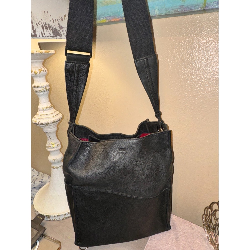 Hammitt Tom Hobo Black pebbled,textured leather shoulder bag -exquisite
